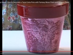 Fantasy moon terracotta pot