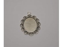 Medaljon metalni ovalni 4x5cm