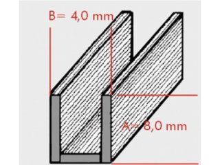 Olovni U profil 8X4mm 2m