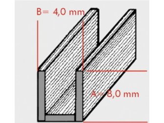 Olovni U profil 8X4mm 2m