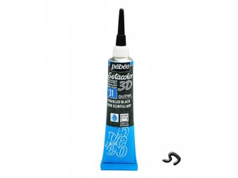 Kontur pasta za tkaninu glitter black sparkling 20ml